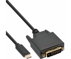 INL Cavo display USB InLine®, spina USB-C a spina DVI (DP vecchio modello), ner