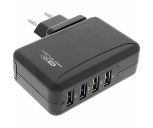 INL InLine® Alimentatore USB da rete elettrica, In: Europlug 100-240VAC, Out: 4