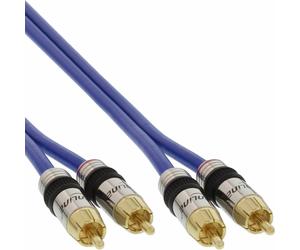 INL InLine® Cavo Audio 2x RCA maschio / maschio, 25m, schermato, dorato, PREMIU