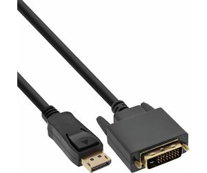 INL InLine® Cavo DisplayPort maschio a DVI-D 24+1 maschio, 0,3m, dorato, nero
