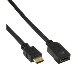 INL InLine® Cavo HDMI 1.3, Prolunga, 7,5m, 3D, dorato, nero, maschio / femmina