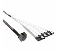 INL InLine® Cavo Mini SAS, SFF-8643 a 4x SATA + Sideband, 0,5m, connettore 90°