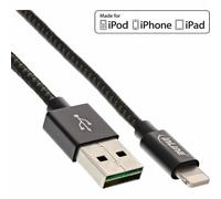 INL InLine® Cavo USB Lightning, Syncor & Data per iPad, iPhone, iPod, 1m, nero,