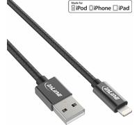 INL InLine® Cavo USB Lightning, Syncor & Data per iPad, iPhone, iPod, 1m, nero,