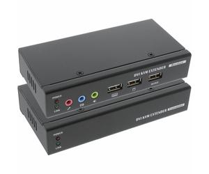 INL InLine® DVI KVM Extender via Lan RJ45, Audio, consol locale USB, FullHD, 50