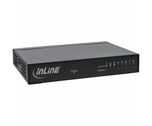 INL InLine® Gigabit Switch, 8 Porte (RJ45) 10/100/1000Mbps, Desktop, alimentato