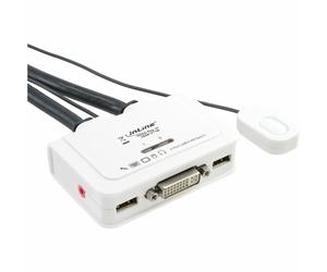 INL InLine® KVM Switch, 2 porte, USB DVI, Audio, all-in-one