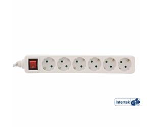 INL InLine® Multipresa 6-prese, 6x Schu.ko, con interruttore, con sicura, bianc