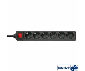 INL InLine® Multipresa 6-prese, 6x Schuko, con interruttore, con sicura, nera,