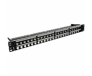 INL InLine® Patch Panel Cat.6A 48-porte, Snap-In Keystone (senza frutti), 48,26