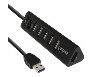 INL InLine® Smart Hub 6x USB 2.0 & 1x USB 3.0 con ricarica veloce (2,1A) nero