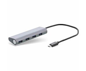 INL InLine® USB 3.1 Hub, USB tipo C zu 4 Port tipo A, alluminio, argento, senza