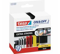 TESA 55229 SW - Nastro velcro, autoadesivo, 1°m x 50°mm, nero