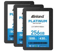 INLAND Platinum 3 Pack 256GB SSD SATA III 6Gb/s 2.5"""" 7mm TLC 3D NAND Internal Solid State Drive (256GB x 3)