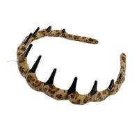 INLANDSIS 2025 - Pettine per capelli a forma di U, alla moda, fascia per capelli ad alto cranio per capelli da donna, fasce reversibili con denti, fasce a zig zag per donne (giallo)