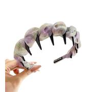 INLANDSIS 2025 - Pettine per capelli a forma di U, elegante fascia per capelli intrecciata a zig zag, dente di squalo, denti ondulati, cranio alto (C24 viola verde)