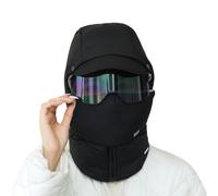INLANDSIS Agriculturi - Cappuccio impermeabile foderato in pile, 2026, nuovo cappello 3 in 1 per agricoltura, maschera antivento da sci per sci ed escursionismo, Nero