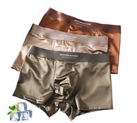 INLANDSIS Boxer da uomo in seta di ghiaccio da uomo in seta elegante Slip traspirante Mesh raffreddamento comfort senza cuciture, Combinazione 2, XXL