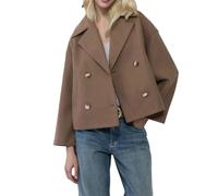 INLANDSIS Cappotto corto da donna invernale in lana corto a doppio petto elegante giacca blazer corta da ufficio cappotti da donna, Cammello, M