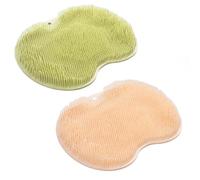 INLANDSIS Curetoaway - Spazzola esfoliante per piedi per la pulizia dei piedi, con setole morbide, per massaggi e doccia, montaggio a parete con ventose antiscivolo (set da 2)