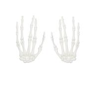 INLANDSIS Fermagli per capelli a forma di mano con scheletro gotico e fiocco, accessori per capelli punk rock horror zombie, per feste in maschera, carino ed elegante design con fantasma rosa (mano