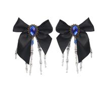 INLANDSIS Fermagli per capelli a forma di mano con scheletro gotico e fiocco, accessori per capelli punk rock horror zombie, per feste in costume, carino e alla moda, elegante motivo fantasma con rose