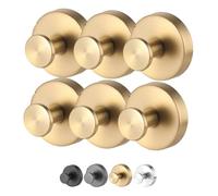 INLANDSIS Implicationi - Ganci a ventosa, 6,8 kg, senza trapano, in alluminio, resistenti, impermeabili, antiruggine, per superfici lisce (oro, 6)