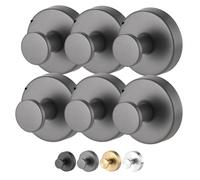 INLANDSIS Implicationi - Ganci a ventosa, 6,8 kg, senza trapano, in alluminio, resistenti, impermeabili, antiruggine, per superfici lisce (grigio, 6)