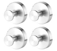 INLANDSIS Implicationi - Ganci a ventosa, 6,8 kg, senza trapano, in alluminio, resistenti, impermeabili, antiruggine, per superfici lisce (argento, 4)