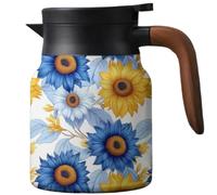 INLANDSIS Infinitne - Teiera vintage floreale, teiera con motivo floreale vintage, con infusore integrato, caraffa da caffè per mantenere il caldo (19.1000 ml)