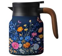 INLANDSIS Infinitne - Teiera vintage floreale, teiera con motivo floreale vintage, con infusore integrato, caraffa da caffè per mantenere il caldo (22,1000 ml)