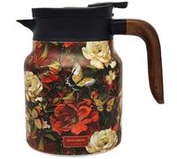 INLANDSIS Infinitne - Teiera vintage floreale, teiera con motivo floreale vintage, con infusore integrato, caraffa da caffè per mantenere il caldo (17.1000 ml)