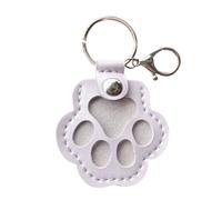 INLANDSIS Portachiavi in pelle a forma di zampa di animale domestico, 3 pezzi, regalo commemorativo per conservare peli di gatto/cane, ricordo fatto a mano con porta foto, grazioso ciondolo per borsa