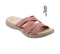 INLANDSIS Sandali estivi da donna in pelle PU, infradito eleganti, piatti, pantofole ortopediche, estive, casual, aperte, da spiaggia, Colore: rosso, 43 EU