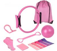 INLANDSIS Set di Cerchio Yoga Pilates da 13 Pezzi, Kit di Anelli Pilates, Set di Fitness per Allenamento a Casa, Accessori Yoga Completi con Borsa per Un Facile Riposto