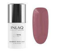INLAQ® 2in1 Rubber Base Gel UV HEMA Free Blush 6 ml - Smalto Gel fino al 95% di opacità Base Gel per Smalto UV - Hardgel per Unghie Base Gel