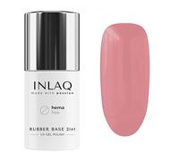 INLAQ® 2in1 Rubber Base Gel UV HEMA Free Rose 6 ml - Smalto gel fino al 95% di opacità Base Gel per smalto UV - Hardgel per unghie Base Gel