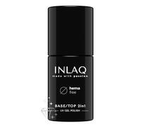 INLAQ® HEMA Free Base/Top 2in1 - Base e Top Coat Semipermanente 2 in 1 - Premium Smalto Gel - Base Top Coat UV Gel per Unghie - Senza Hema e Di Hema 6 ml