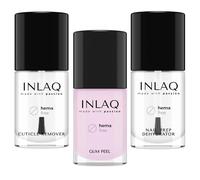 INLAQ® HEMA Free Cuticle Remover + Gum Peel-Off + Nail Prep Dehydrator 3 x 7 ml | Set completo di capelli UV per unghie