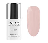 INLAQ® HEMA Free Top Milky Nude Coat 6ml - Gellack UV Top Coat Gel con colore latteo Top Coat 20% Opacità Babyboomer - Smalto UV Gel Top Free da Hema e Di Hema