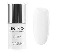 INLAQ® HEMA Free Top Milky White Coat 6ml - Gellack UV Top Coat Gel con colore lattiginoso Top Coat 20% Opacità Babyboomer - Smalto UV Gel Top Free da Hema e Di Hema
