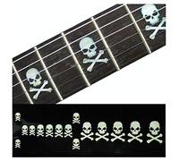 Inlay Sticker - Pennarello per tastiera e basso - Sideways Skulls w/Crossbones - Bianco perla