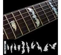 Inlaystickers F-021BW-WT - Pennarelli adesivi per tasti per chitarra e basso, ali di pipistrello, colore: bianco perla