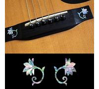 Inlaystickers per Ponte Chitarra Acustica - Fiori Orientali (L&R Set) - Abalone Mix BS-219OF-MX