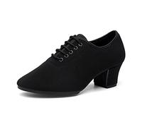 Inlefen Da Donna Latino Scarpe da Ballo Salsa Tango Allacciare Pelle Ballando Tacco Grosso Scarpette da Ballo