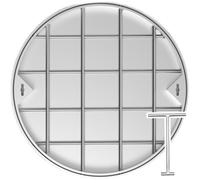 inless - Copertura per botola in acciaio e coperchio per serbatoio settico da 61-101 cm, ricambio per giardino, patio e copertura per scarico par, con gancio (81 m)