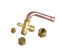 Inlet 3-way Shut-off Valve, Elbow Horn Pipe Split Service Valve Suitable For Air Conditioning