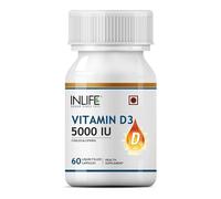 INLIFE Vitamina D3 5000 UI Colecalciferolo con Olio Extravergine di Cocco 60 tab