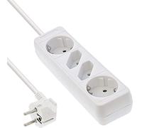InLine 16441W - Ciabatta elettrica a 4 prese, 2 contatti di protezione + 2 Euro, 1,5 m, colore: Bianco