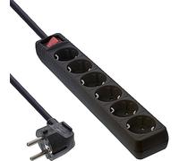 InLine Multipresa 6x Shucko con interruttore nero cavo 3m Strip 16463T
